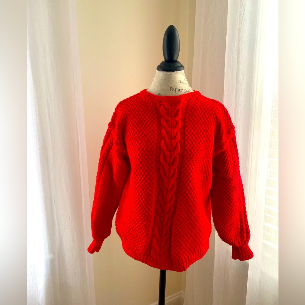 Hand made wool knitted sweater